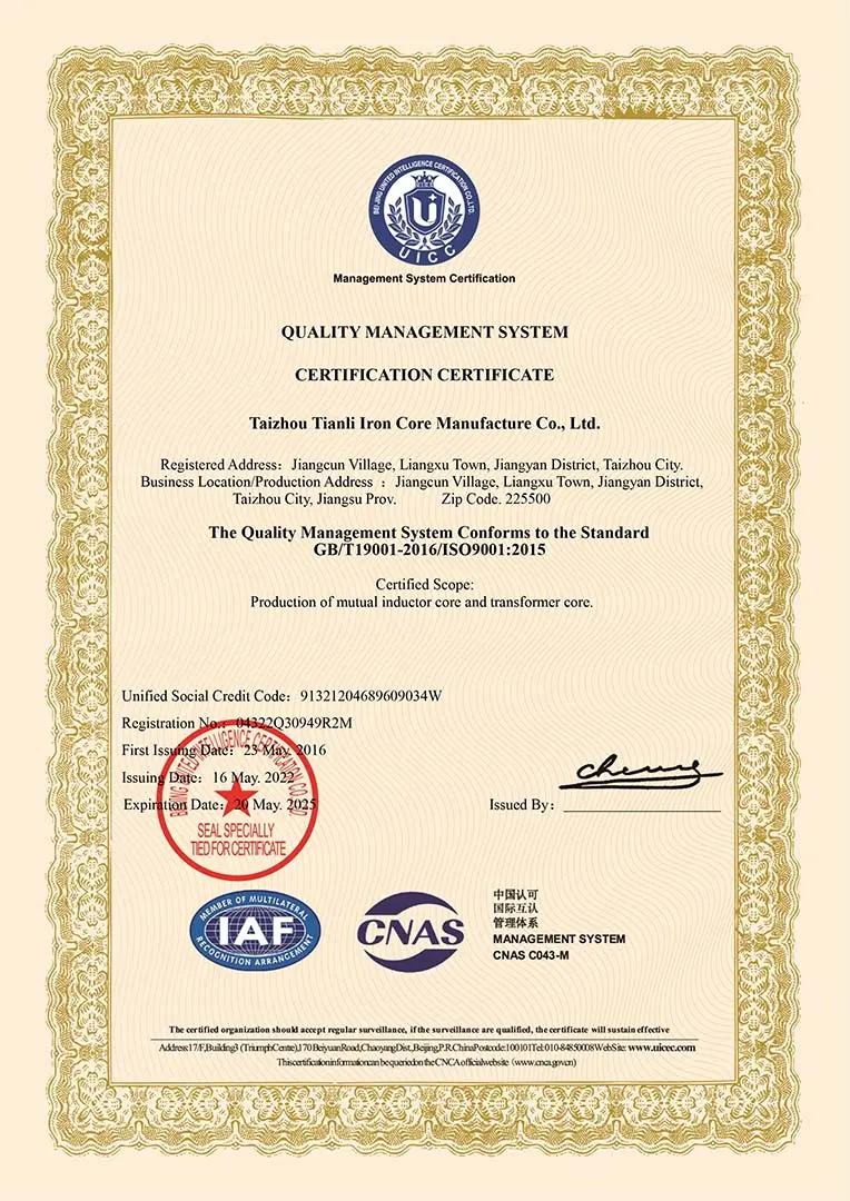 ISO9001 Quality Managment System Certification